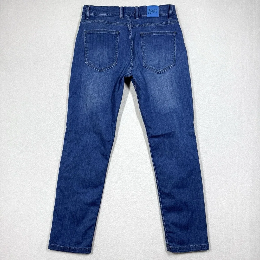 Mugsy Jeans Mens 32x30 Lake Shores Dark Blue Straight Regular Stretch 5 Pocket